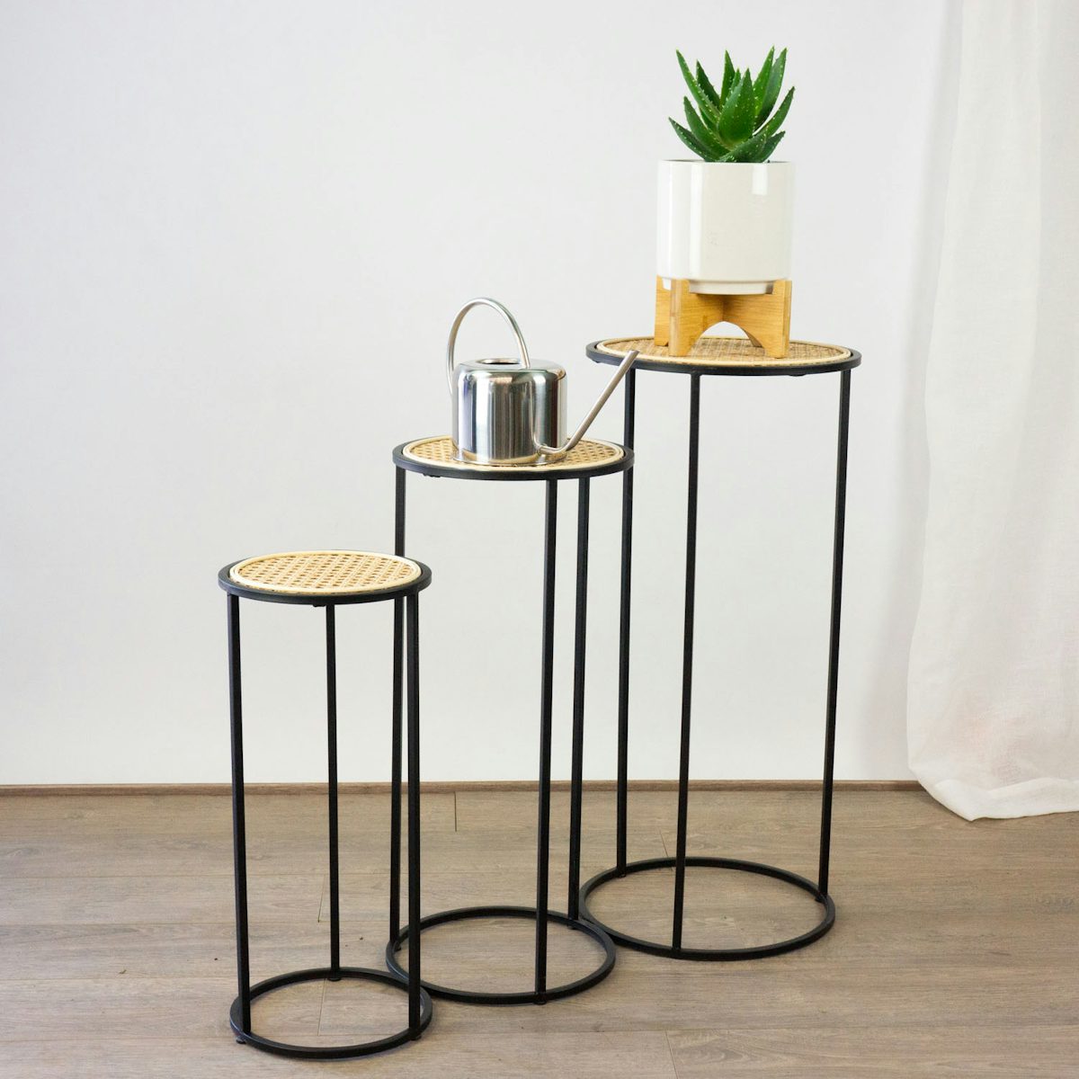 Trio of Cubic Bedside Tables