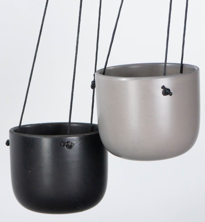 Dou cache-pots suspendus Black & Grey