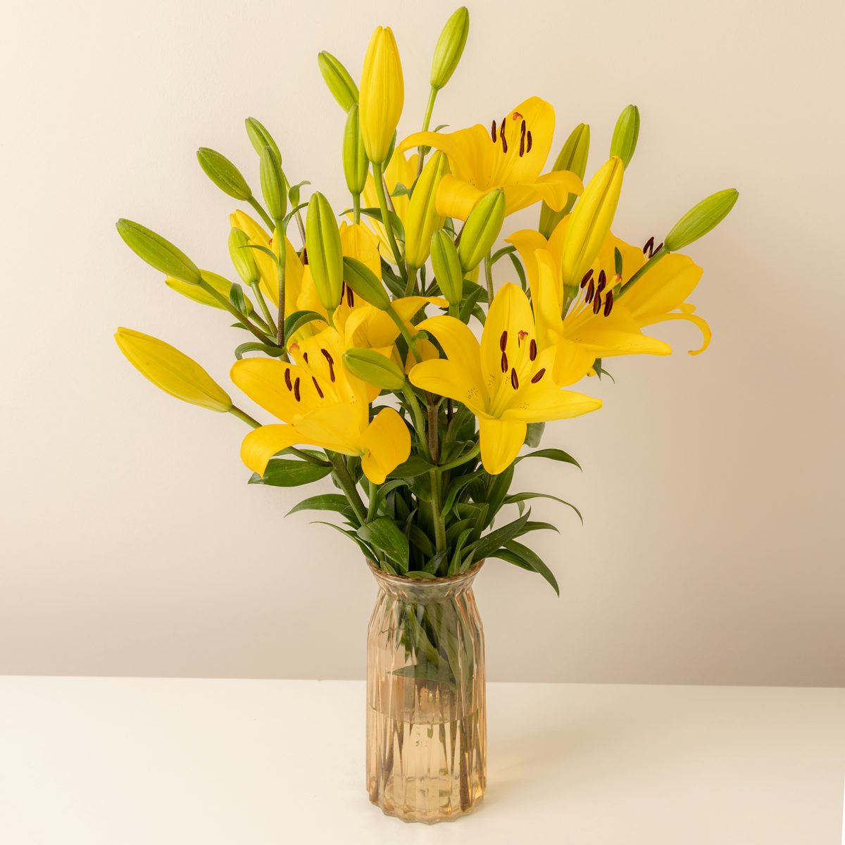 Bouquet of yellow Asiatic lilies