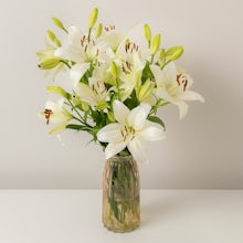 Bouquet of white Asiatic lilie...