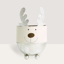 Silver Reindeer flower pot - S/11cm
